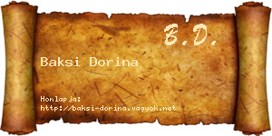 Baksi Dorina névjegykártya