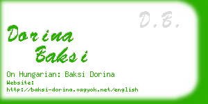 dorina baksi business card